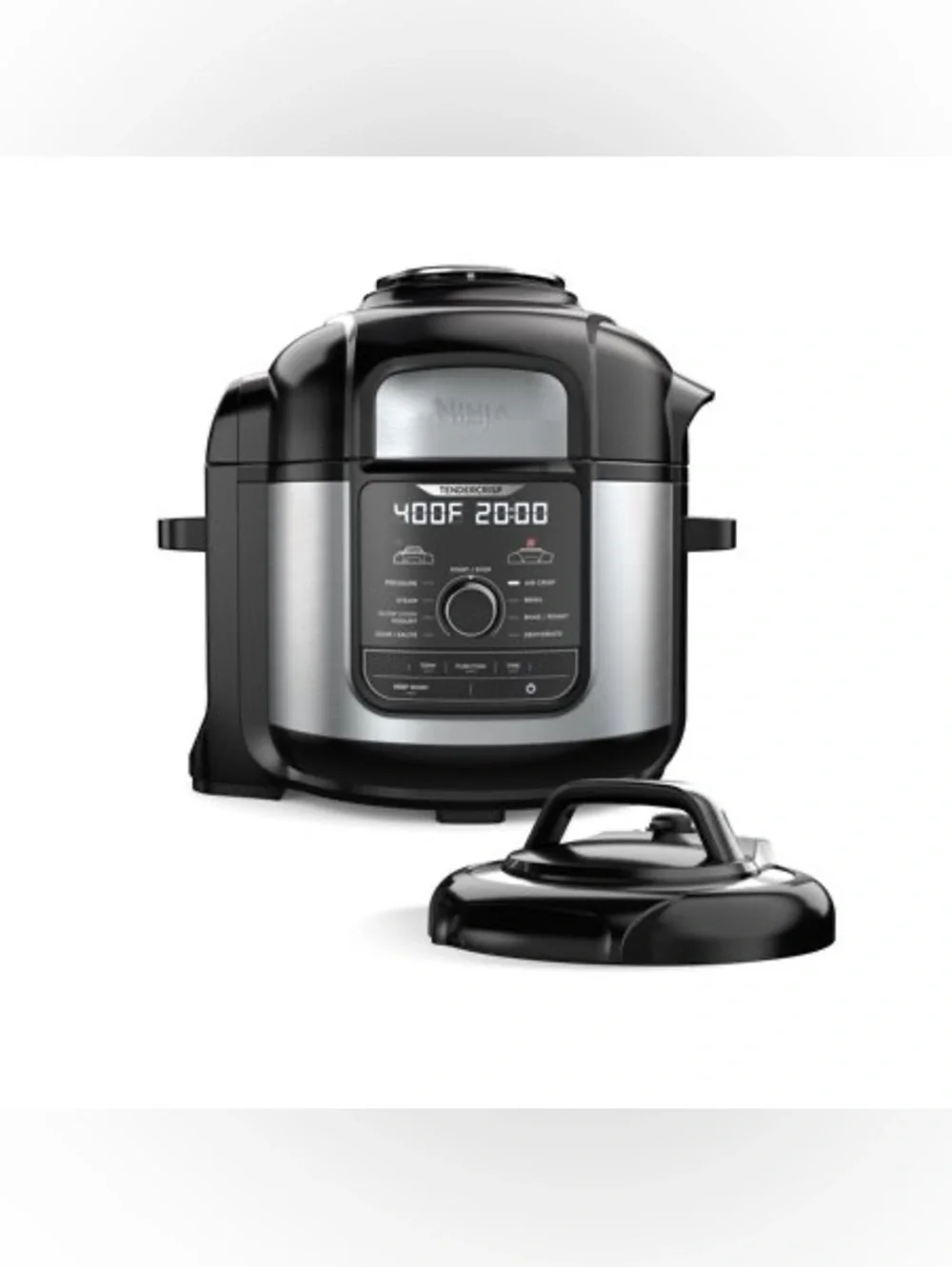 NEW NINJA Foodi Deluxe 8 Qt. Black Electric Pressure Cooker and Air Fryer Silver